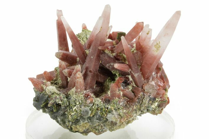 Hematite Quartz Crystals on Lustrous Epidote - Peru (New Find) #375579